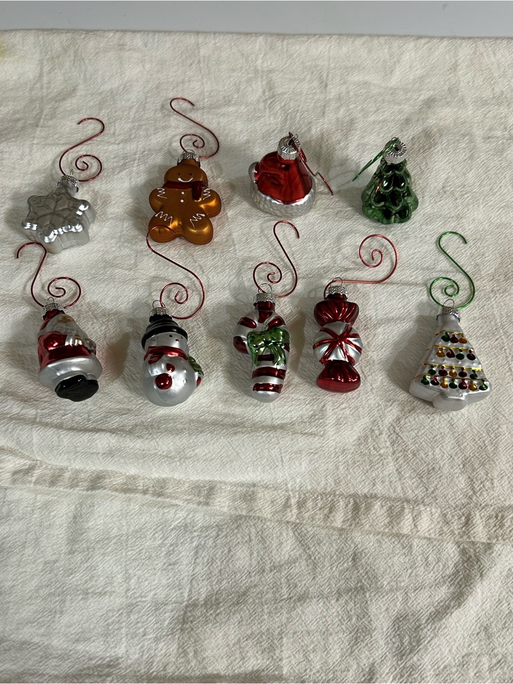 Festive Glass Holiday Ornament Set - Red, Green, White